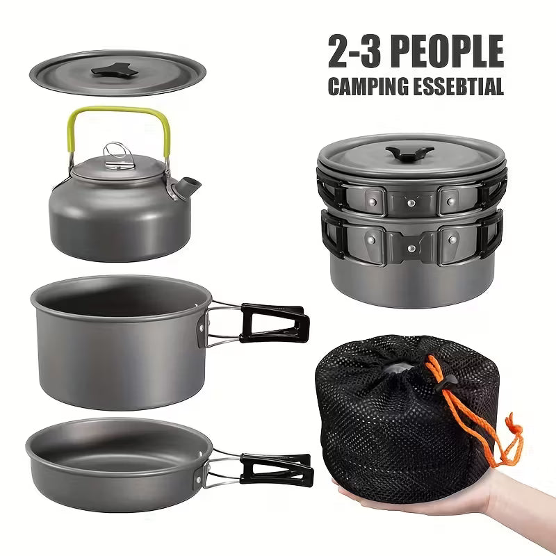 Survivion CampCook 3in1 – Camping-Kochgeschirr Set aus Aluminium