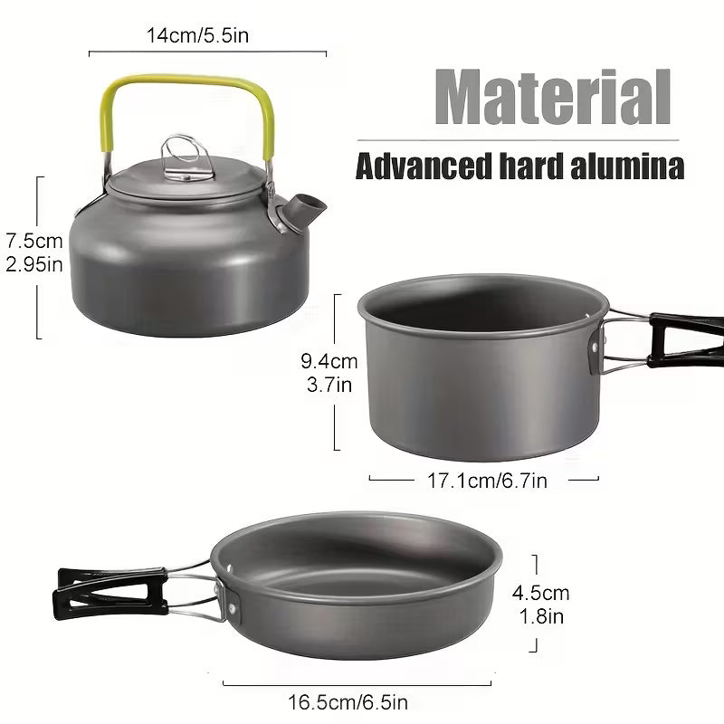 Survivion CampCook 3in1 – Camping-Kochgeschirr Set aus Aluminium